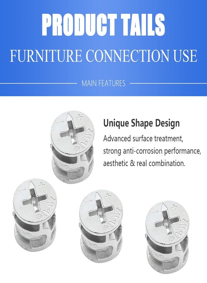 Litoexpe 15 x 12 mm Cam Lock Nut 10 Pcs, Joint Connector Locking Nuts Furniture Connecting Cam Fittings for Cabinet Drawer Wardrobe Dresser - Image 3